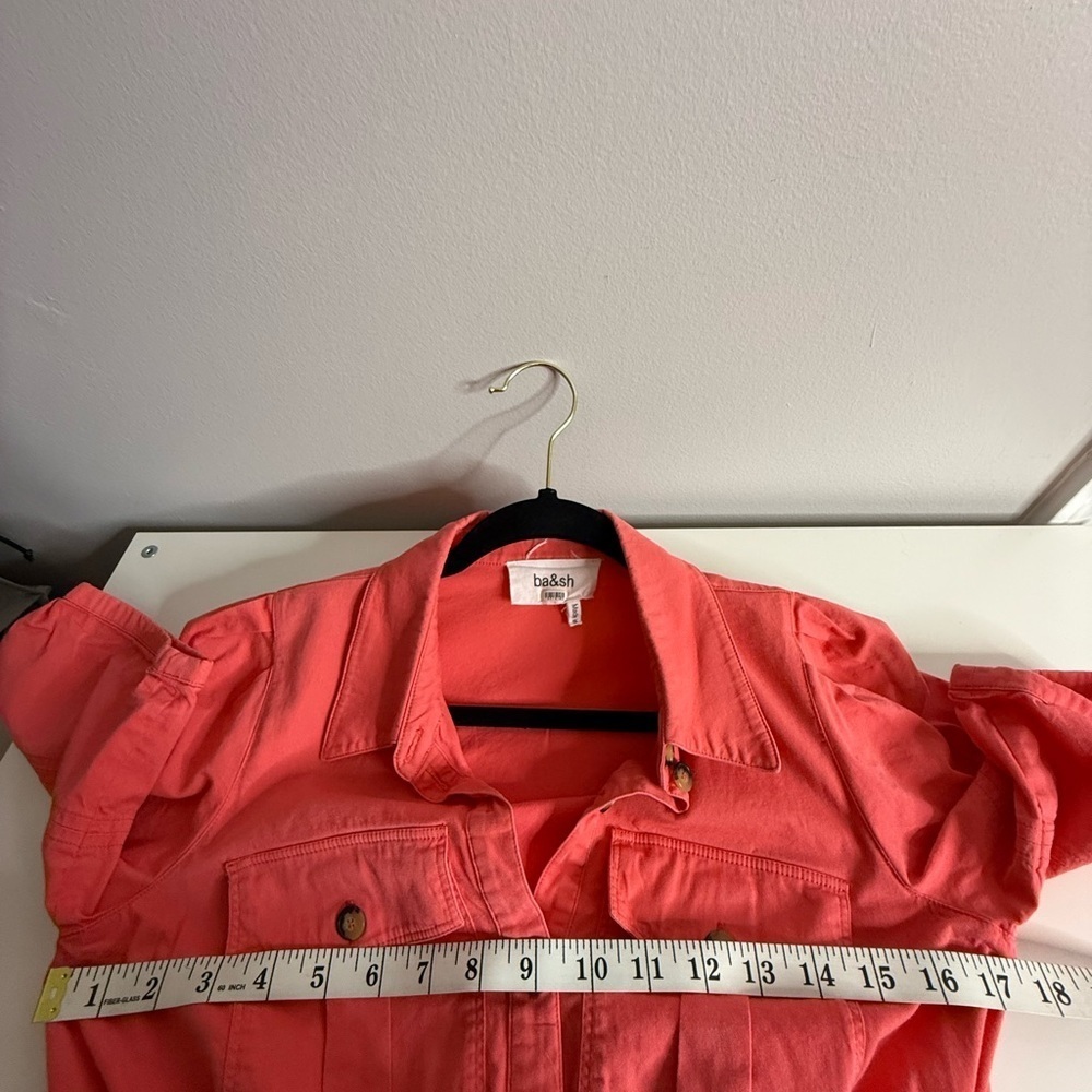 ba&sh - Lincoln Dress - Coral Button-Up mini dress - Picture 11 of 12